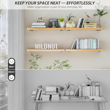 Heavy Duty Shelf Brackets 6 Inch (1/5") Thick, 6 Pack Floating Hidden Brackets, Rustic Industrial with Modern Iron Finish