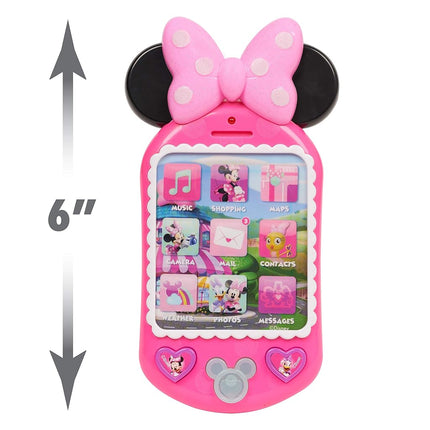 Minnie Bow-Tique Why Hello Pretend Play Cell Phone, Lights and Sounds, Toy for Fans, Girls, Kids Ages 3 and Up