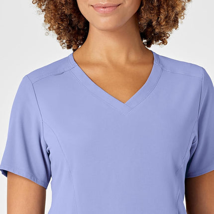 WonderWink Renew Women's V-Neck Scrub Top, Ceil Blue, XL, Ceil Blue, X-Large