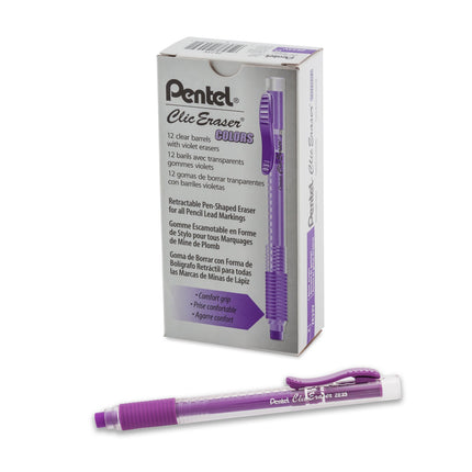 Pentel Clic Colors Retractable Eraser with Grip, V