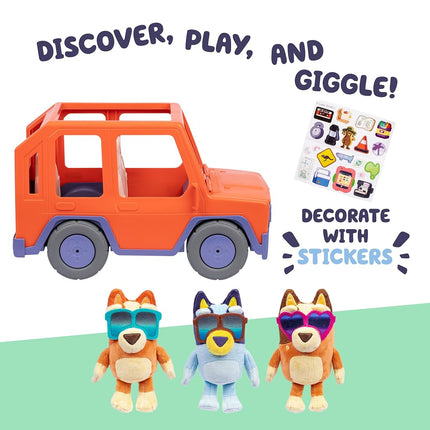 Bluey Big Heeler 4WD Toy Car, Bingo & Chilli Plush Buddies