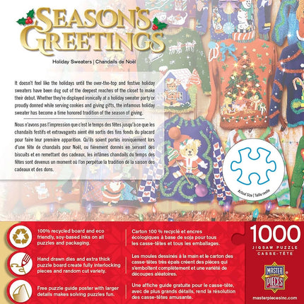 MasterPieces Puzzle de 1000 pièces pour adultes, famille ou enfants - Chandails de Noël - 48,9 x 67,9 cm - Entreprise familiale américaine de puzzles