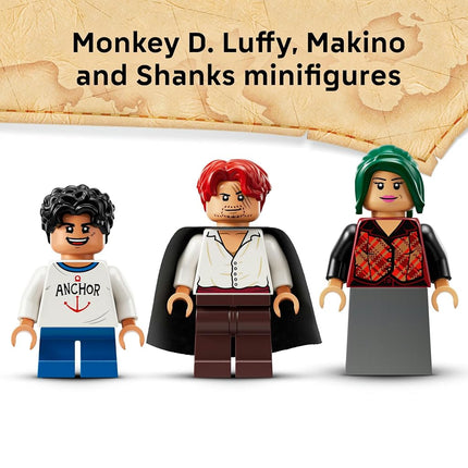 LEGO® ONE PIECE Windmill Village Hut 75636 Building Kit, Role-Play Pirate Toy for Kids, Anime Room Decor, Playset for Boys and Girls with a Shop, Boat and Minifigures of Luffy, Shanks and Makino