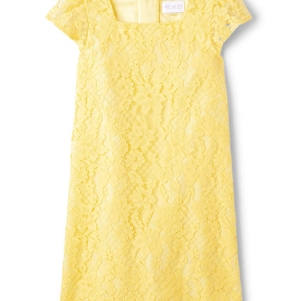 The Children's Place Girls Lace Dresses, Yellow-la