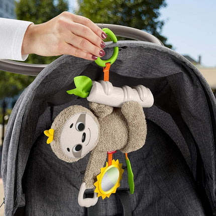 Fisher-Price FXC31 Slow Much Fun Stroller Sloth, Take-Along Baby Toy, Multicolour