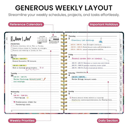 Taja Planner 2026-2027, Jul 2026-Jun 2027 Monthly & Weekly Calendar Planner