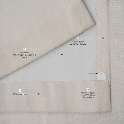 HPD Half Price Drapes Faux Linen Textured Room Darkening Curtains for Bedroom 120 Inches Long (1 Panel), 50W X 120L Curtains for Living Room Home Decor, Birch