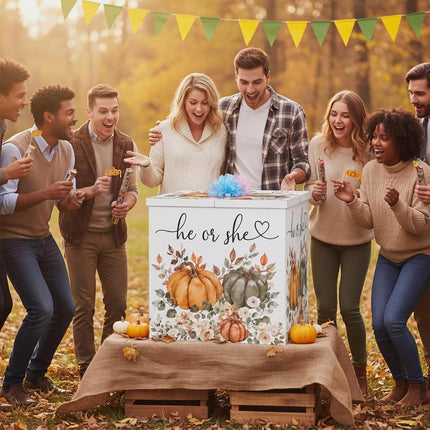 AmazingSpark 28in Giant Gender Reveal Gift Box Kit, Fall Pumpkin