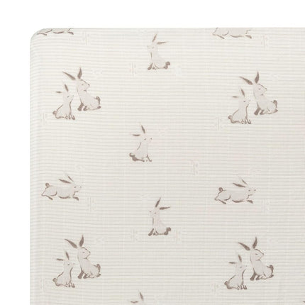 Crane Baby 100% Organic Cotton Gender Neutral Animal Nursery Bedding, Fitted Sheet, Soft Breathable GOTS Certified Cotton, Bunny Crib Sheet