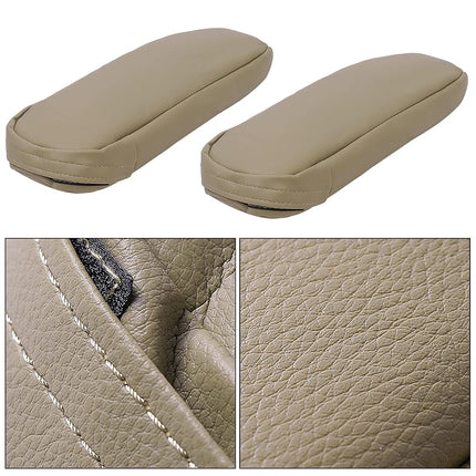 ECOTRIC Funda para reposabrazos de asiento de cuero sintético, color moca claro, compatible con Ford Bronco Eddie Bauer, XLT, XLT Sport, Nite Edition, 4X4, 2WD, modelos 1992-1996, lado del conductor y del pasajero