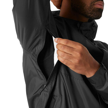 Helly Hansen Men's Loke Lightweight Hooded Waterproof Windproof Breathable Rain Coat Jacket, 990 Black, X-Large