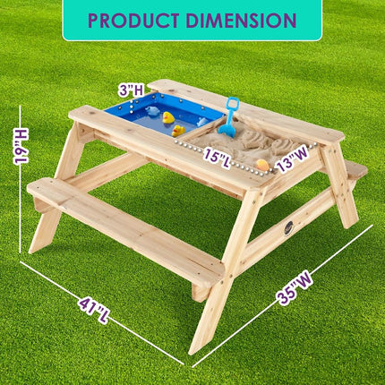 Plum Surfside Wooden Sand and Water Picnic Table