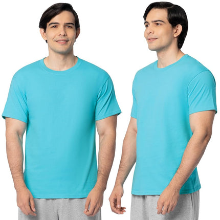 Camisetas de algodón Eversoft para hombre Fruit of The Loom (tallas regulares y grandes y altas), cuello redondo, paquete de 2, azul Scuba, 3X-Large
