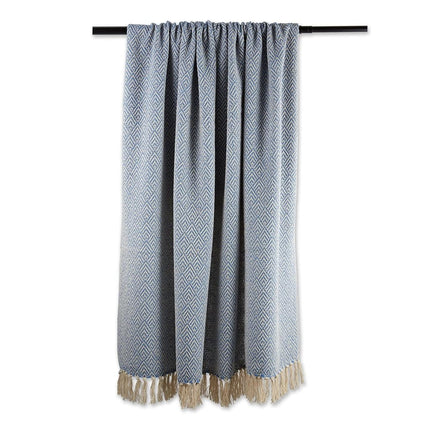 DII Fringed Stripe Tabletop, Cotton, Artichoke, 50x60