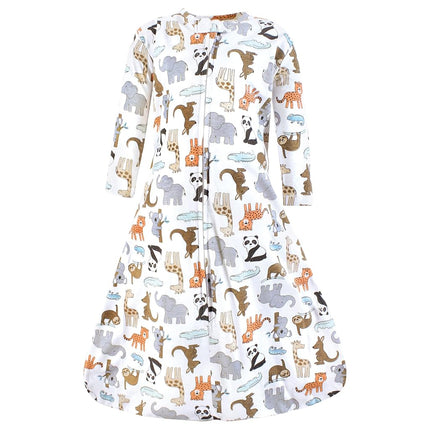 Gigoteuse Hudson Baby unisexe bébé, manches longues en coton jersey, motifs Animaux du Zoo, 12-18 mois