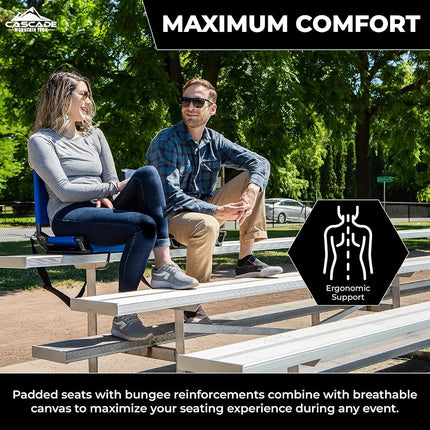Cascade Mountain Tech Portable Folding Stadium Seat with Comfortable Backrest for Bleacher or Benches, Regular - Red