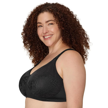 Playtex 18-Hour Ultimate Lift Wireless Bra, Wirefree Bra with Support, Full-Coverage Wireless Bra for Everyday Comfort, Black, 44D