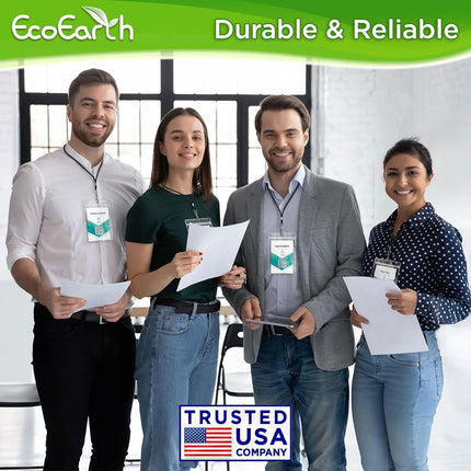 EcoEarth Passport Holder, Extra Large Vertical ID Holder, Zipperless Plastic Badge Holders (Clear, 4x6 Inch, 100 Pack)
