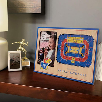 YouTheFan NCAA Kansas Jayhawks Marco de fotos 3D StadiumView - Allen Fieldhouse, 12" x 8"