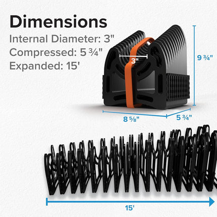 Camco 15-Foot Sidewinder RV Sewer Hose Support | Features a Lightweight, Flexible, and Durable Frame | Curves Around Obstacles | Black (43043)