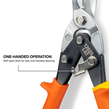 Metal Shears, Aviation Snips with Wire Cutter, Straight Cut Klein Tools 1202S