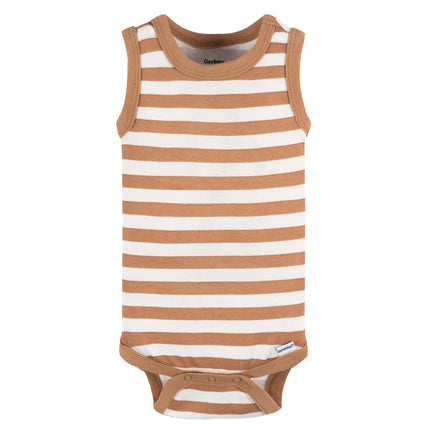 Gerber Baby Boy's Multi-Pack Sleeveless Onesies Bodysuit, Sea Turtles, Sea Turtles, 12 Months
