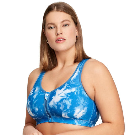 Glamorise Zip Up Front-Closure Sports Wirefree Bra 9266 (Women's & Women's Plus)