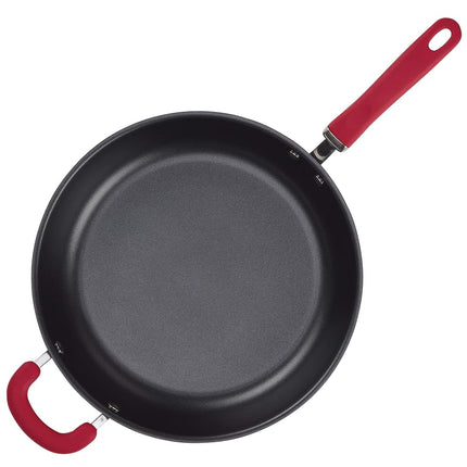 Rachael Ray Create Delicious Deep Hard Anodized Nonstick Frying Pan/Fry Pan/Hard Anodized Skillet - 12.5 Inch, Gray