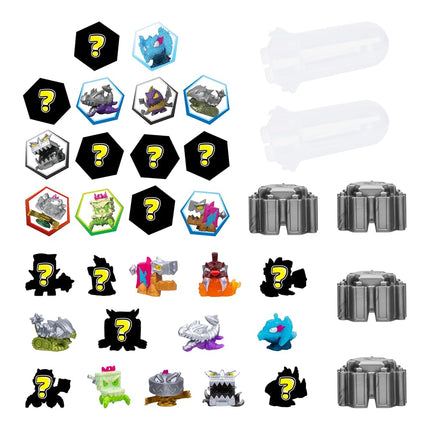 MrBeast Lab Swarms Battle Fusion Series Mega Lab Pack – Includes 14 Micro Beasts with Ultra Rare Hammerhead, 80+ to Collect, Stickers & Stackable Fusion Caps for Display