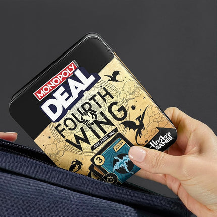 Monopoly Deal Fourth Wing Edition Game in Collectible Tin Box | Officially Licensed Card Game Inspired by the Empyrean Series | 2-5 Players I Ages 8+