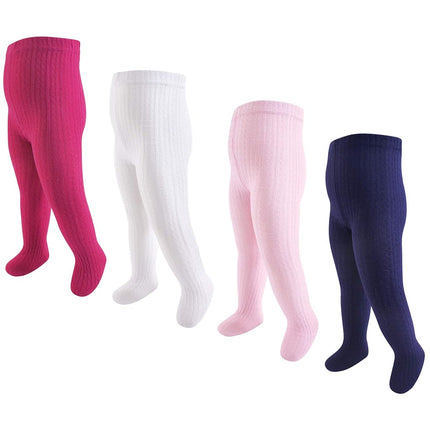Medias de algodón Hudson Baby para bebés, trenzado rosa crema, 0-9 meses