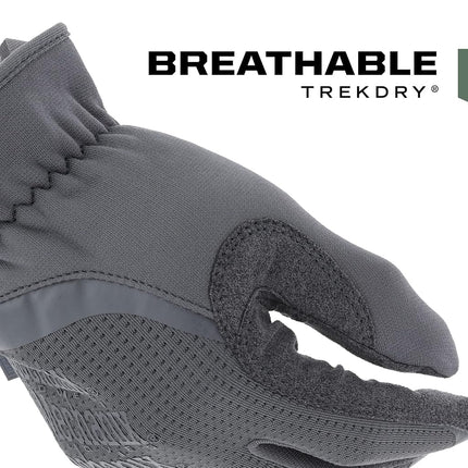 Mechanix Wear: FastFit Tactical Gloves with Elastic Cuff for Secure Fit, Work Gloves with Flexible Grip for Multi-Purpose Use, Durable Touchscreen Capable Safety Gloves for Men (Grey, Medium)