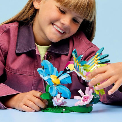 LEGO® Creator 3 in 1 Wild Animals: Colourful Hummingbird 31384 Nature Decor - Building Set with 3 Options, Hummingbird, Butterfly or Fish - Animal Figures for Kids Aged 8+ - Toy for Girls and Boys