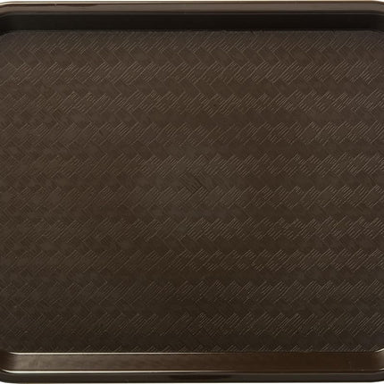 Carlisle FoodService Products Cafe Fast Food Cafeteria Tray with Patterned Surface for Cafeterias, Fast Food, and Dining Room, Plastic, 13.87 x 10.75 x 0.79 Inches, Chocolate, (Pack of 24)