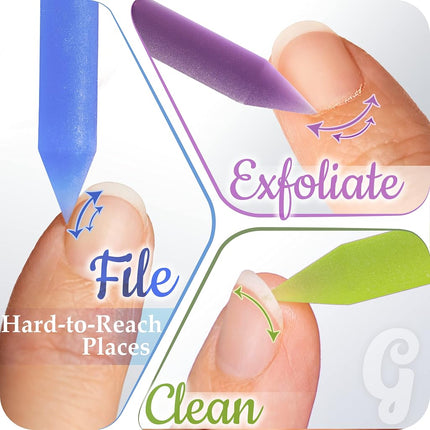 GLADZY Glass Cuticle Pusher by - Manicure Stick, Genuine Czech Quality, Professional Precision Filing Cuticle Remover, Abrasive Surface Never Wears Out