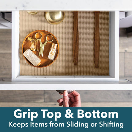 EasyLiner Select Grip Shelf Liner - Easy to Install & Cut to Fit - Non Slip, Non Adhesive, Drawer Shelf & Cabinet Liner for Kitchen, Bathroom, Pantry Cupboards - 12in. x 10ft. - Grey - 6 Rolls