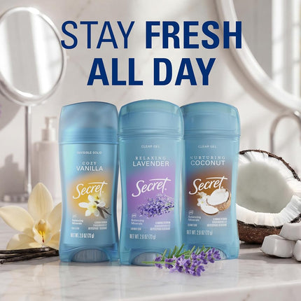 Secret Clear Gel Antiperspirant & Deodorant, Lavender, 2.6 Oz