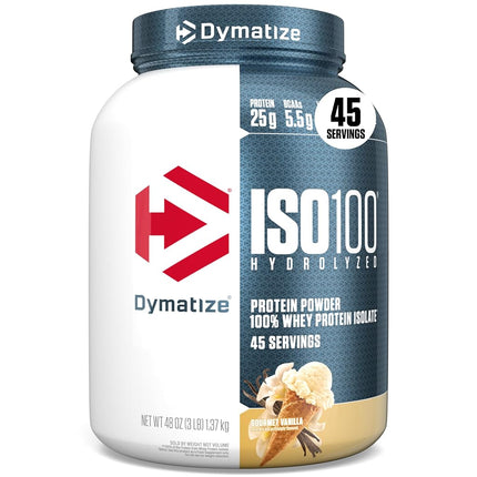 Dymatize Iso-100 Hydrolyzed Whey Protein Isolate 43 Serves Gourmet Vanilla 1.36kg