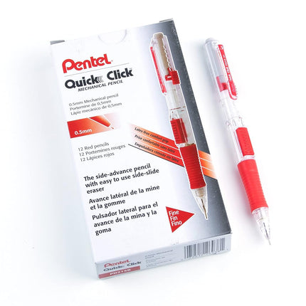 Pentel QUICK CLICK Mechanical Pencil (0.5mm), Red Barrel - PD215B