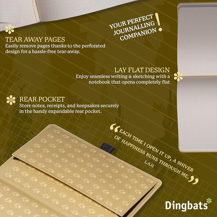 Dingbats* Wildlife A5+ Cream Wolf Notebook - Lined