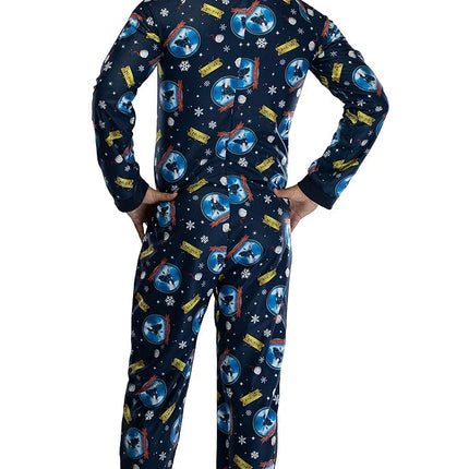 INTIMO Polar Express Adult Believe Hooded One-Piece Footless Sleeper Union Suit For Men and Women, Polar Express, XXL-3XL
