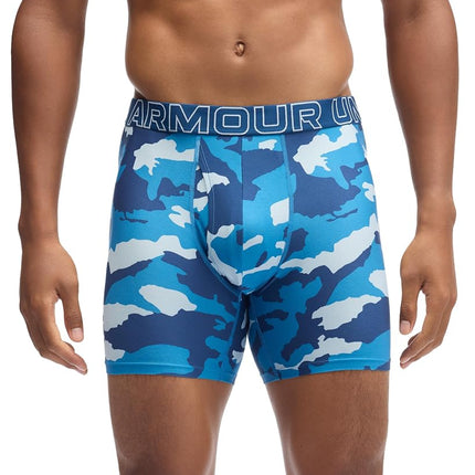 Under Armour Men's Performance Tech Mesh Boxerjock Brief Underwear, 6" Inseam, All-Day Comfort & Ultra-Soft, 3-Pack, Blue Fog, S