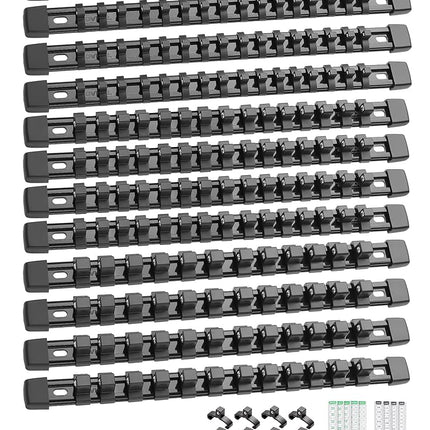 ALOANES 12 PC ABS Socket Organizer,1/2 inch, 3/8 i