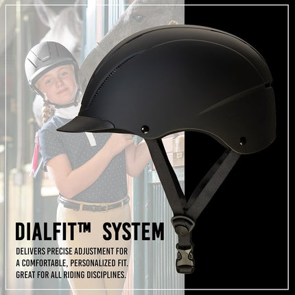 Troxel Spirit Full Coverage Horse Riding Helmet, Low-Profile & Adjustable, Safety Horseback Riding Gear, Extra Small (6-1/4 - 6-1/2), Black Duratec
