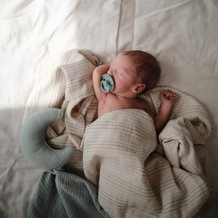 mushie Muslin Baby Swaddle Blanket | Newborn 0-3 Months Swaddle | 100% Organic Cotton | Infant Sleep Sack | Pre-Washed | Receiving Blanket | Made in Denmark | Sparrow
