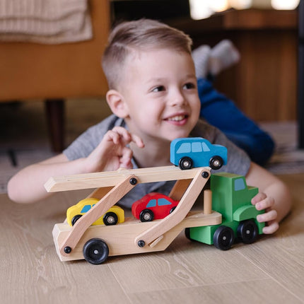Melissa & Doug Car Carrier Truck and Cars Wooden Toy Set With 1 Truck and 4 Cars [Sep 29, 2011] Melissa&Doug