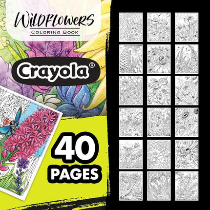 Crayola Wildflower Coloring Book, 40 Premium Adult Coloring Pages, Gift