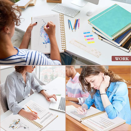 Spiral Notebook Journal 8.5” x 11”, 300 Pages Hardcover Leather Lined Journals for Women Men, A4 Large College Ruled Notebooks with 100 GSM Thick Paper, Spiral Journal for Writing Work School, Pink
