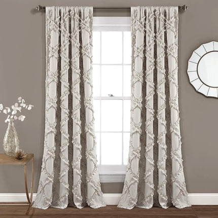 Lush Decor Ruffle Diamond Window Curtain Panel Pai