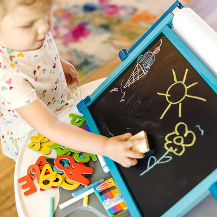 Melissa & Doug Deluxe Double-Sided Tabletop Easel (E-Commerce Packaging, Arts & Crafts, 42 Pieces, 17.5" H x 20.75" W x 2.75" L, Great Gift for Girls and Boys - Best for 3, 4, 5 Year Olds and Up)